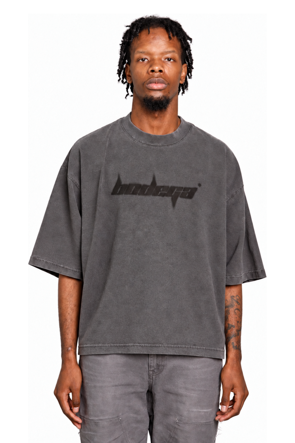 BODEGA LOGO FADE T-SHIRT IN SHADOW