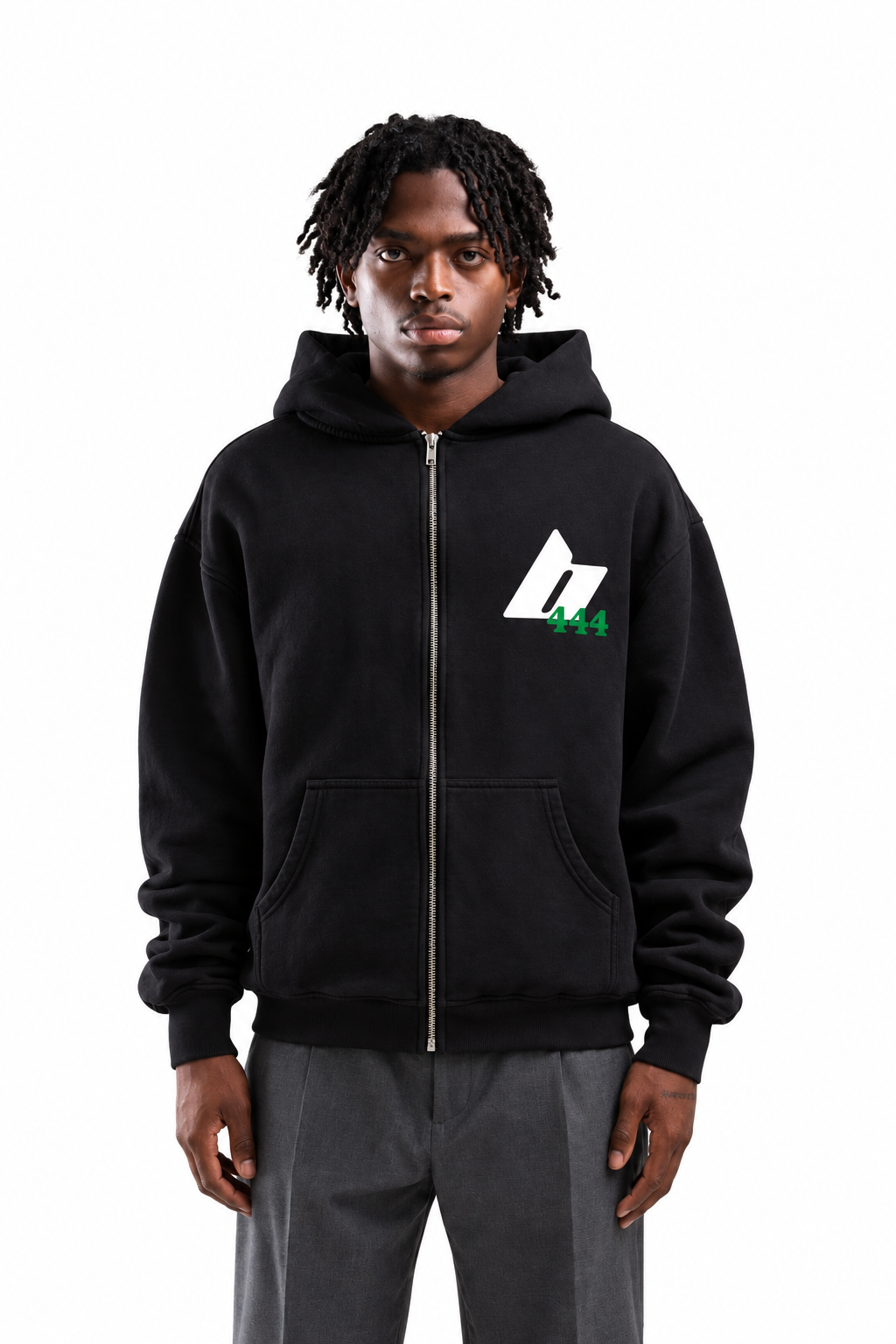 444 NO LOVE HOODIE IN BLACK